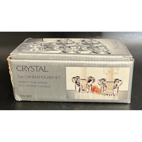 Alco Crystal Votive/Tapper Candle Holder Set of 2 - Picture 7 of 11